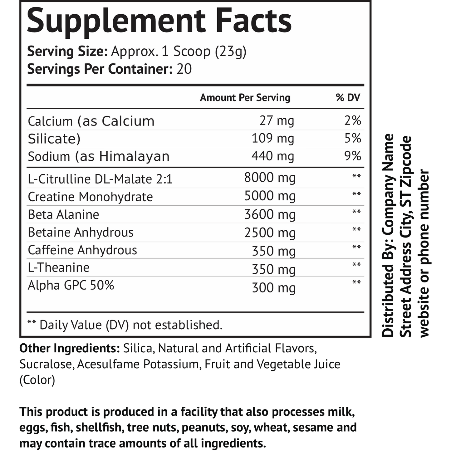 Pre - Workout w/Creatine 5g (Grape Annihilator)