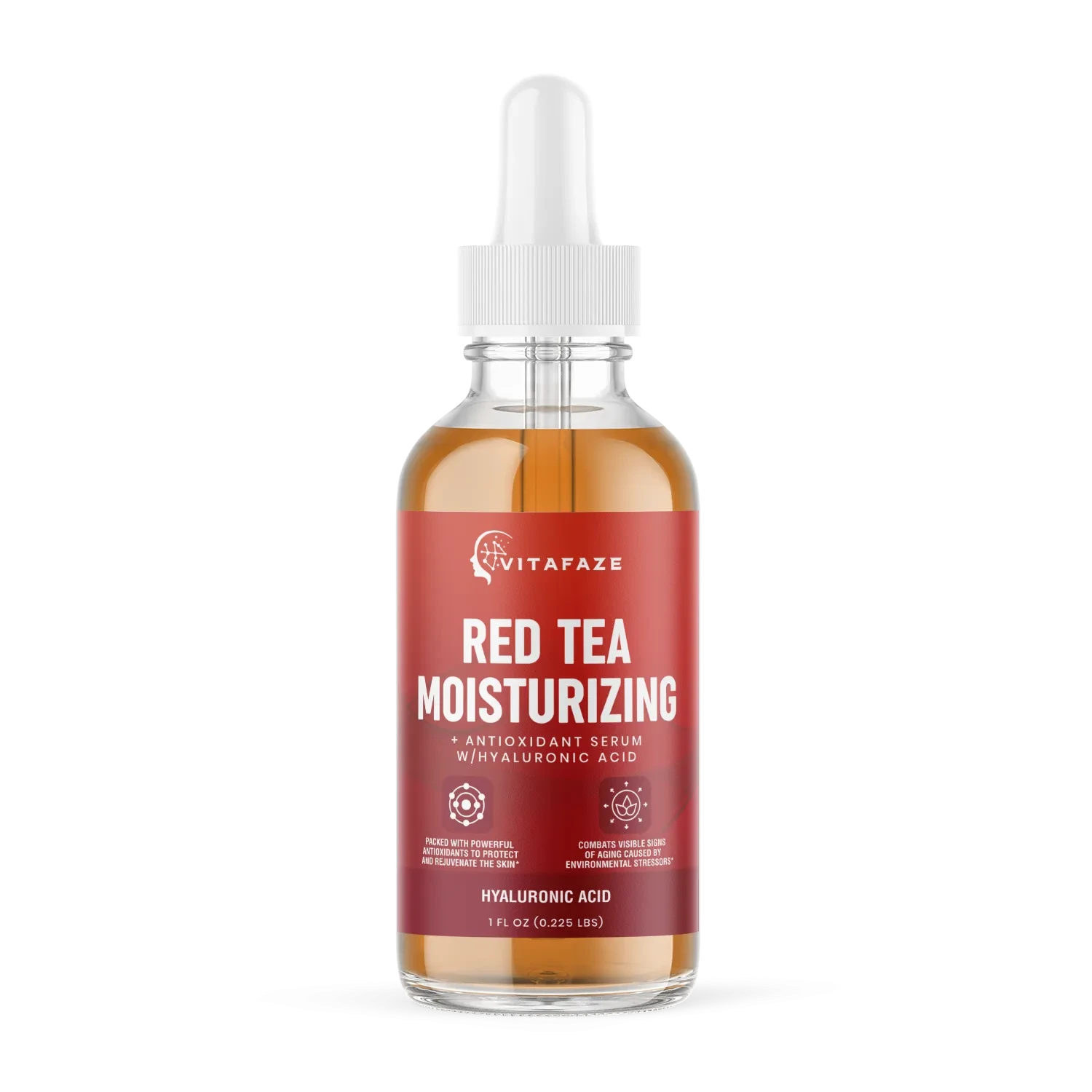 Red Tea Moisturizing + Antioxidant Serum w/Hyaluronic Acid, USA Made