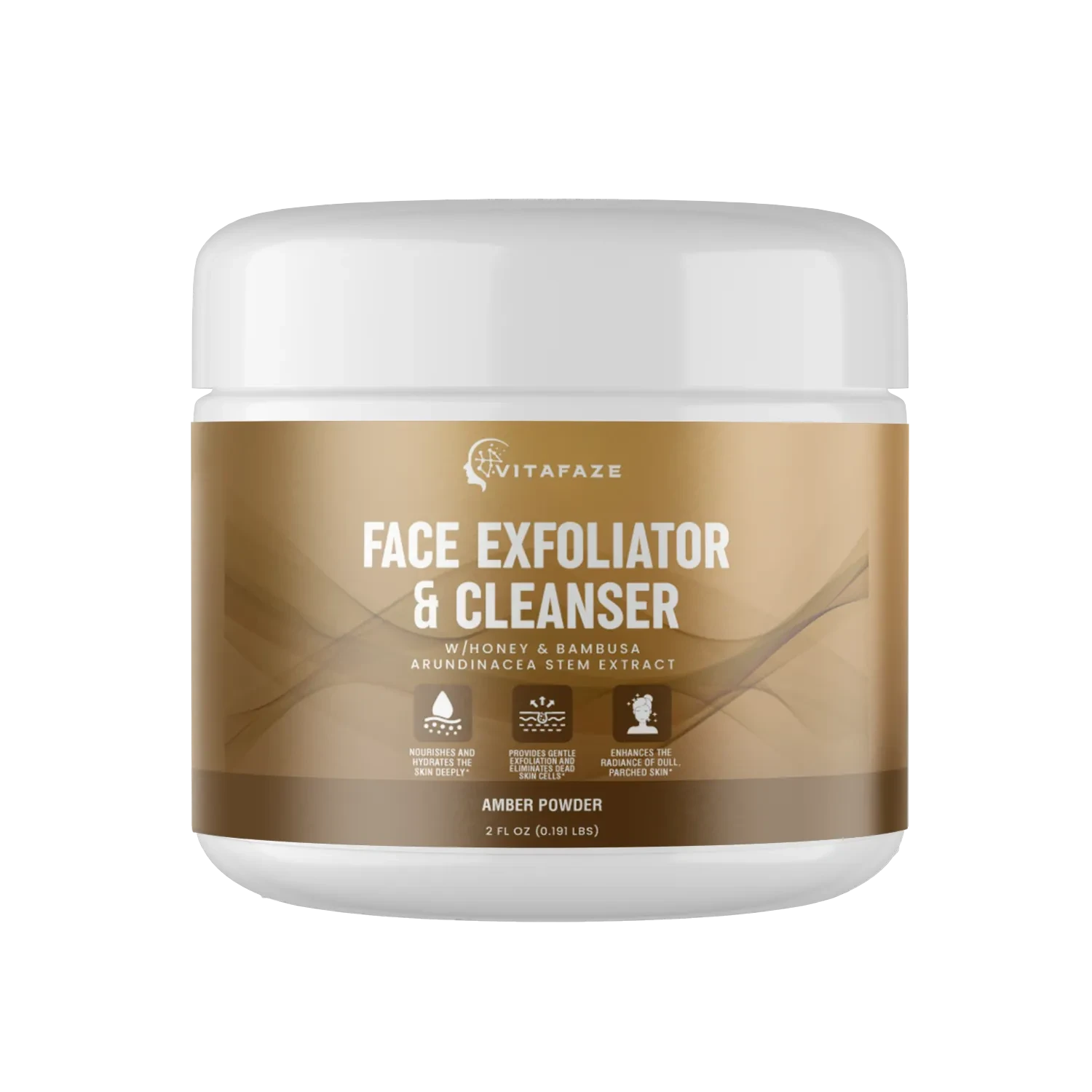 Natural Face Exfoliator & Cleanser with Honey & Bamboo for Radiant Skin