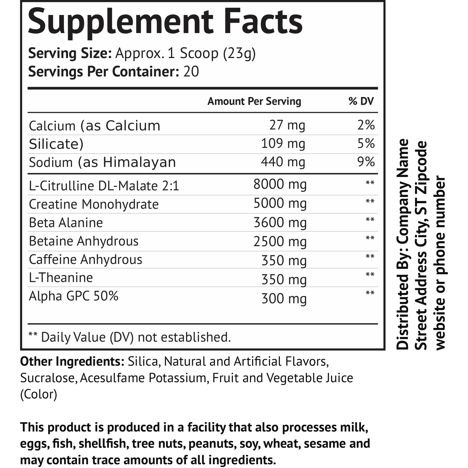Pre - Workout w/Creatine 5g (Grape Annihilator)