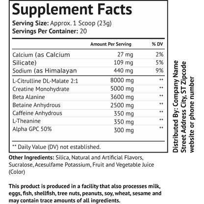 Pre - Workout w/Creatine 5g (Grape Annihilator)