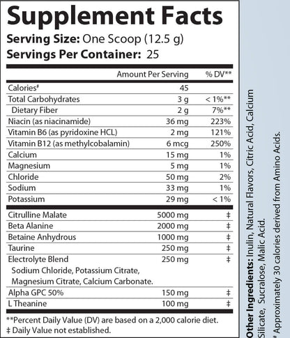 Pump Non - Stim Pre - Workout Cherry Blast 312g w/ Natural Flavo