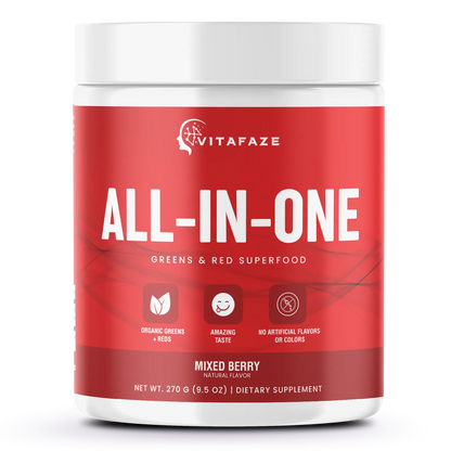 All - In/One Greens & Red SuperFood + Immune 270g Mixed Berry w/Natural Flavo