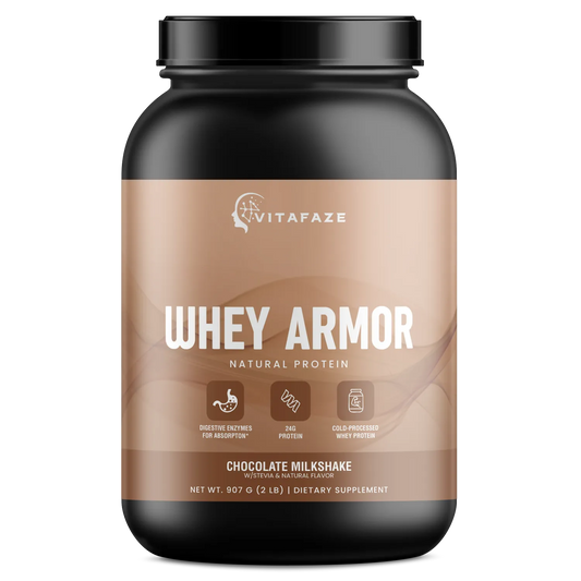 2lb Whey Armor Natural Protein Chocolate w/Stevia & Natural Flavor Non - GMO