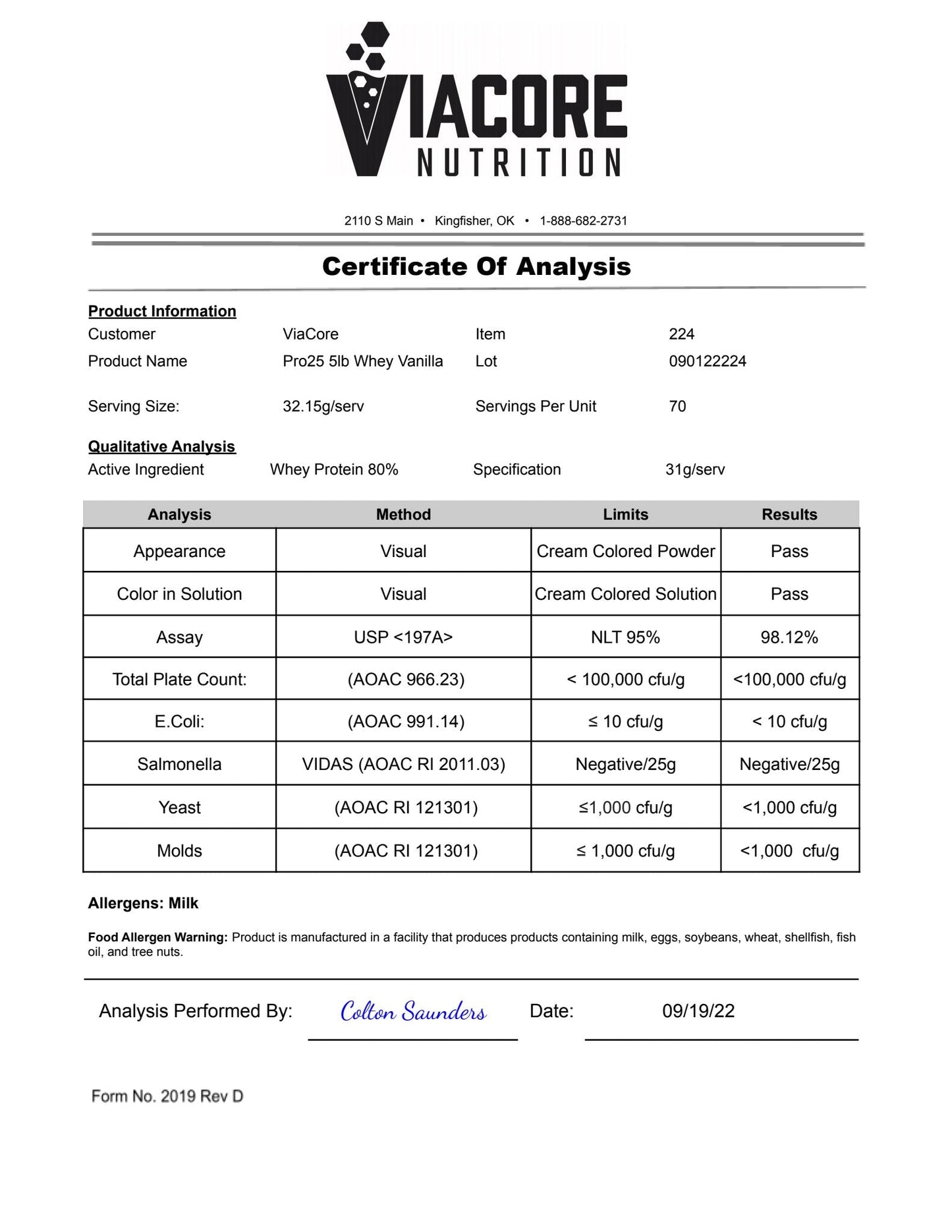 5lb Whey Protein Vanilla – 70 servings
