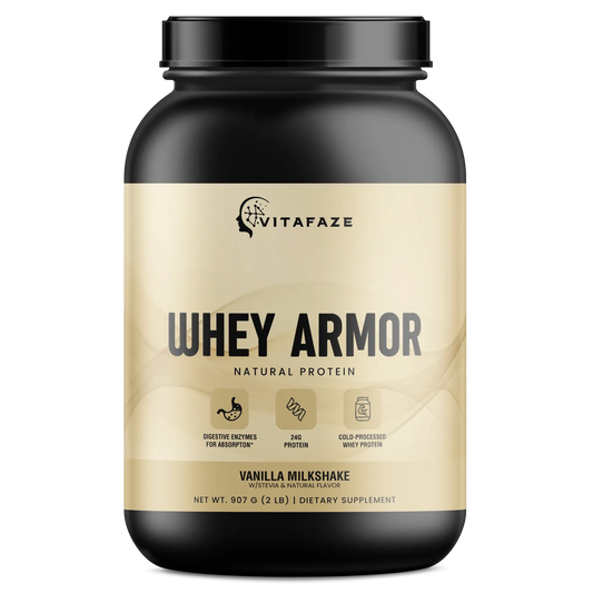 2lb Whey Armor Natural Protein Vanilla w/Stevia & Natural Flavor Non - GMO