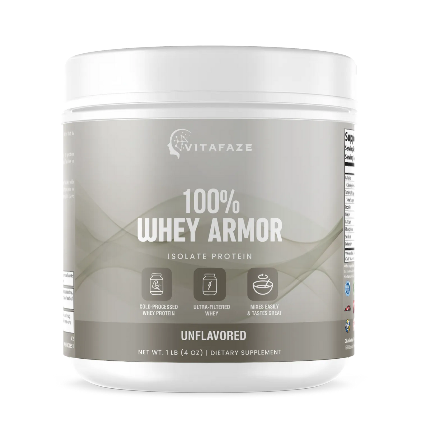 1lb Whey Armor Isolate Protein Unflavored