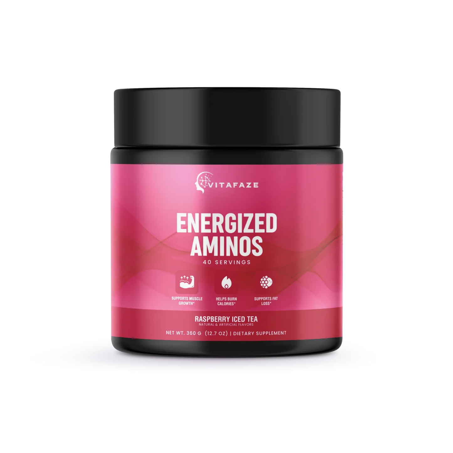 Energized Aminos Raspberry Iced Tea 360g – 40 servings