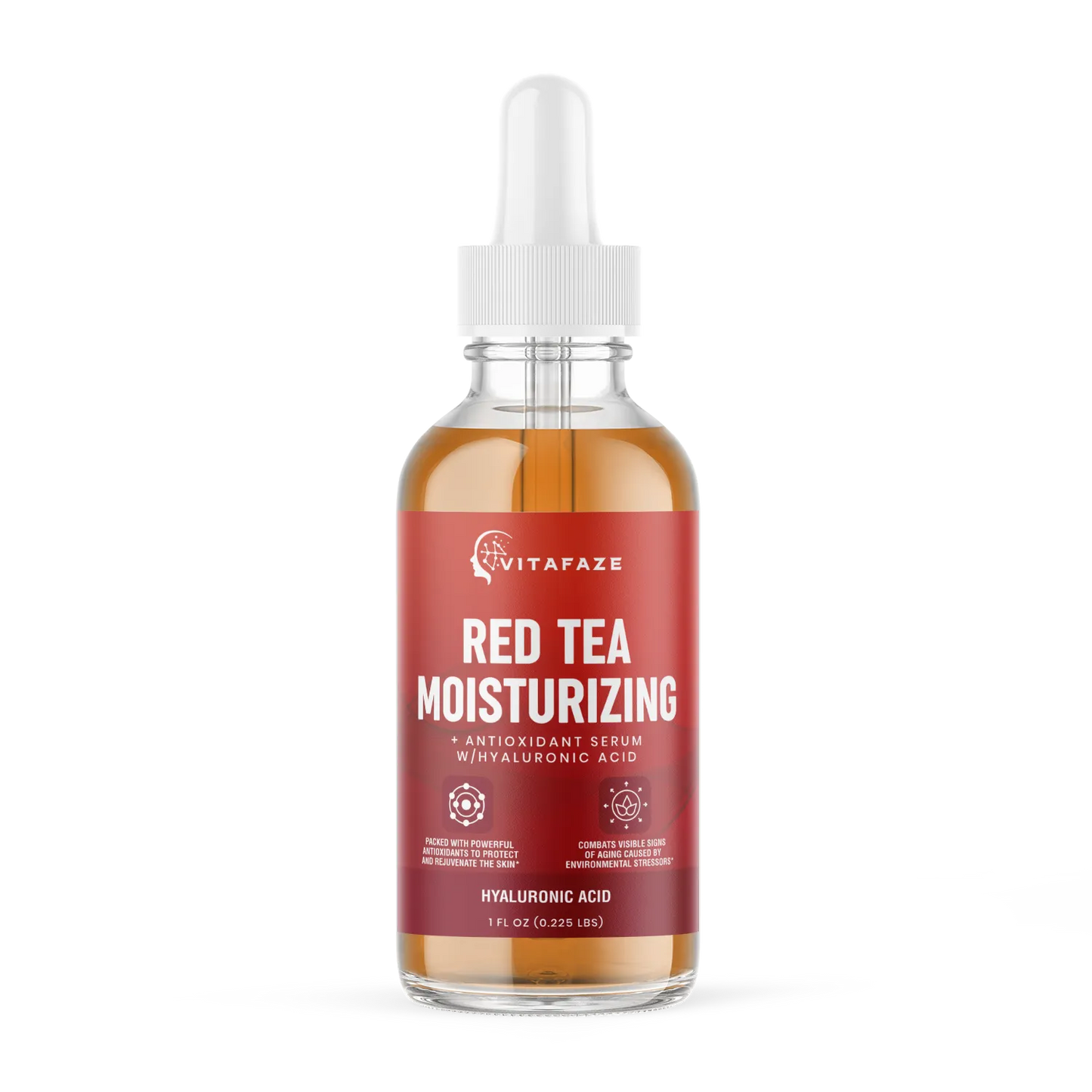 Red Tea Moisturizing + Antioxidant Serum w/Hyaluronic Acid, USA Made