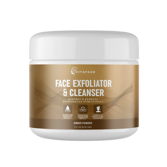 Face Exfoliator & Cleanser w/Honey & Bambusa Arundinacea Stem Extract, USA Made, Clean